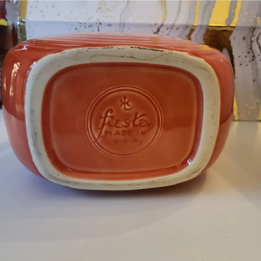 Vintage Pristine Piece Fiestaware Persimmon Water Pitcher Imprint, No 